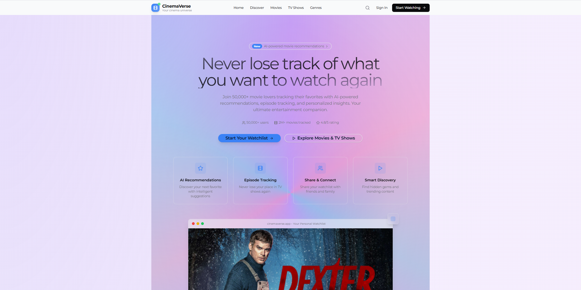 CinemaVerse - Movie Tracker background